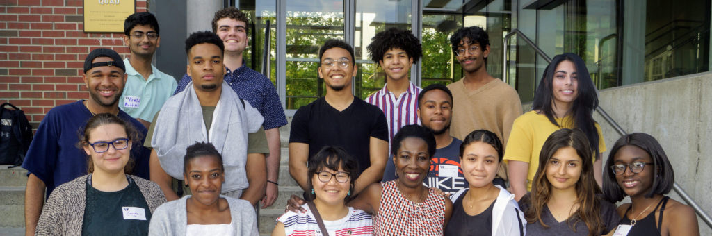 A group of high school students involved in diversity work at the annual celebration cookout