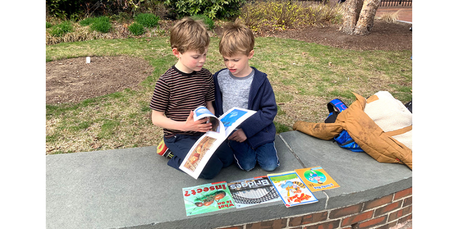 Students participating in activities and lessons to strengthen their literacy skills.